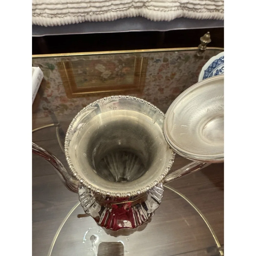 Antique Quadruple Silver Plate Coffee‎ Pot And Creamer C.1890-1910 Edwardian